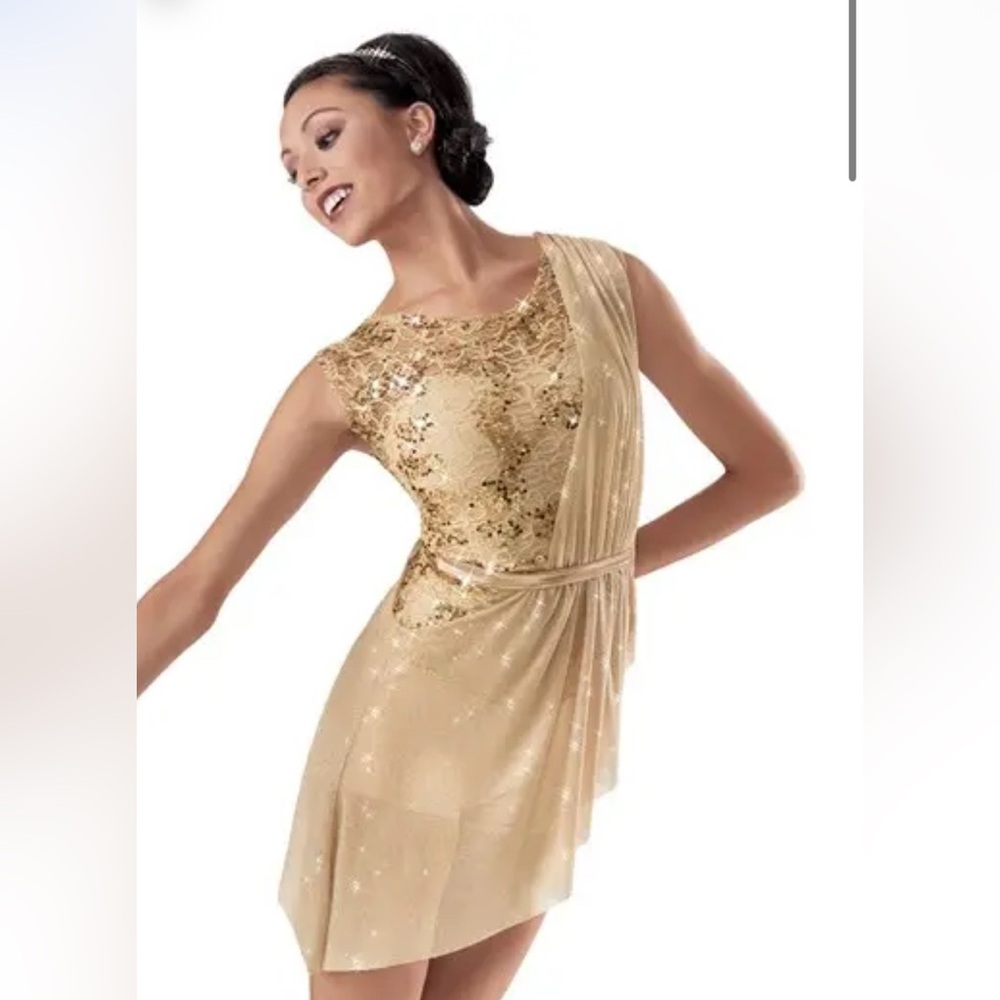 Weissman Fields Of Gold 6958 Lyrical Dance Contemporary Costume Gold Champagne